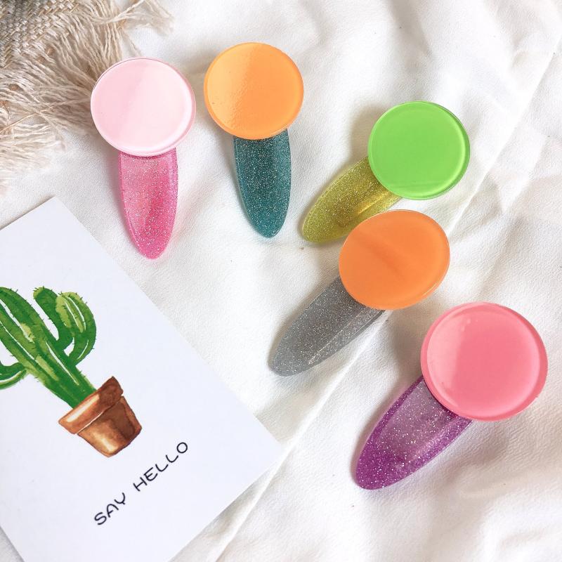 

2020 New Korea Style Simple Cute Child Hair Pins Color Acrylic Candy Small Geometry Hair Clips for Girl Fashion Accessories