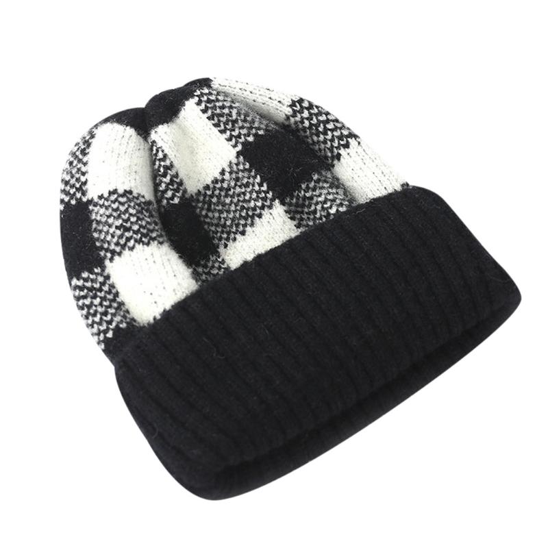 Outdoor Brand Knitting Beanie Hat Scarf Men s Winter PlaidVelvet Scarf Thicken Hedging Cap Scarves Warm Ski Bone@Gray