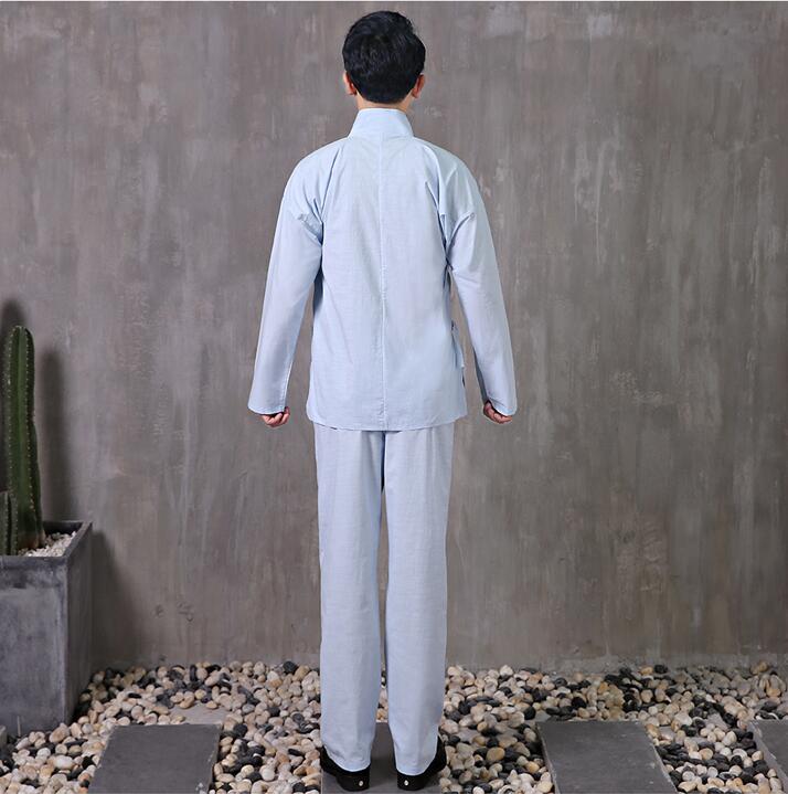 

Jacket + Pants original cotton Blends Linen Unisex hanfu Pajamas suits Tang Ming dynasties chinese Ancient daily pajamas Comfortable clothes