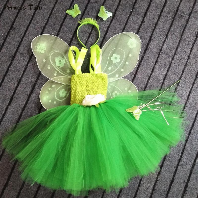 

1Set Fairy Princess Girls Tutu Dress with Wing Tulle Baby Girl Birthday Party Dress Kids Halloween Tutu Costume, 1pcs