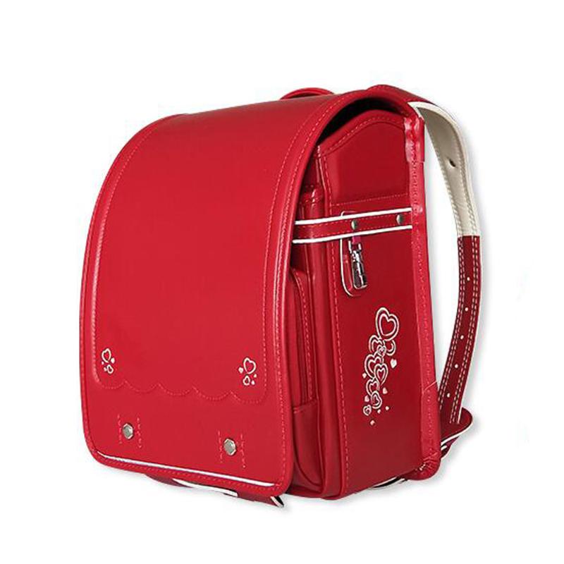 

Princess embroidery Flowers Backpack For Girls Randoseru Orthopedic School Bag For Kids Hasp PU Waterproof Japanese school bag, Black