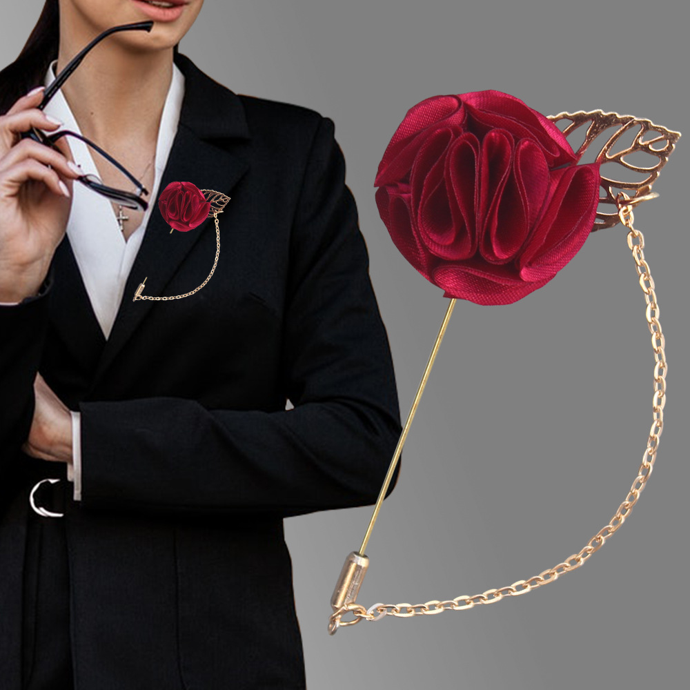 

2020 New Design Boutique Clothing Accessories Men's Suit Chain Fabrics Brassiere Women's Clothing brooch Cross-Border Hot Sale XH1327Y