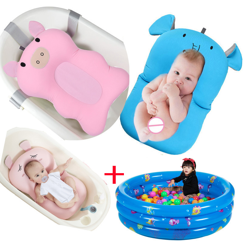Design in Cute Cartoon Model (not Included The Bath tub in The Picture) Baby Floating Lounger Support seat Cushion mat for Infants Baby Bath pad
