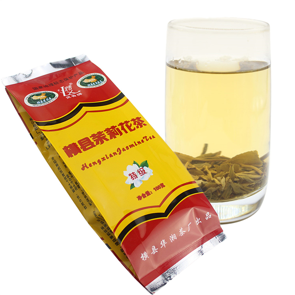 

Promotion 100g Chinese Organic Green tea Hunan Scented Jasmine Flower Raw Tea Health Care New Spring Tea Healthy Green Food