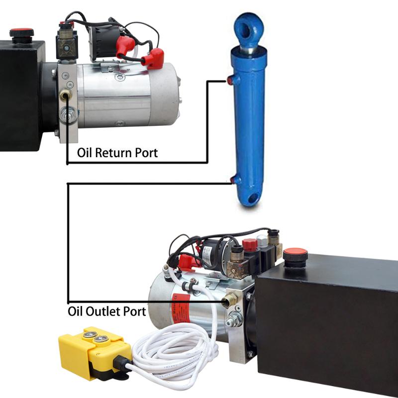 

4L Double Acting Hydraulic Pump 12V for Dump Trailer Car Lifting 3200 PSI Max Reservoir