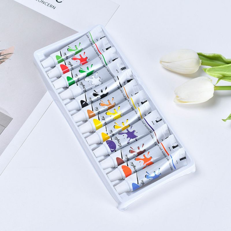 

12 x 12ml Heavy Body Colors Rich Pigments Acrylic Paint Set for Painting Crafts