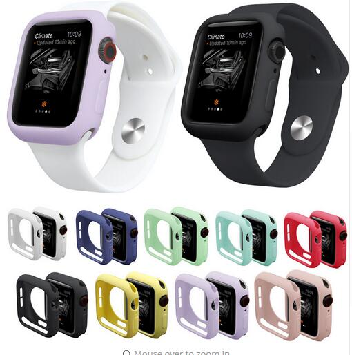 

New Resistance Soft Silicone Case for Apple Watch iWatch Series 1 2 3 4 Cover Full Protection Case 42mm 38mm 40mm 44mm Band Accessories