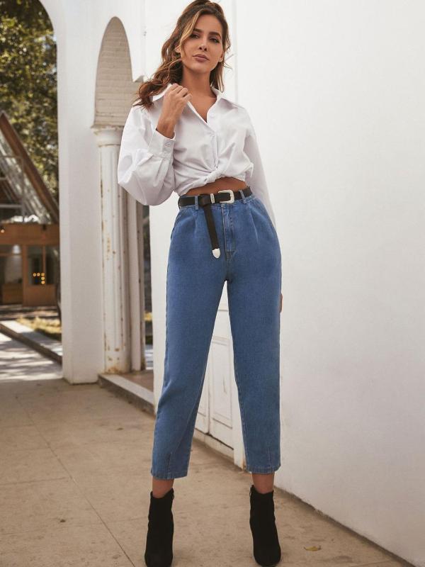 

Summer slim female jeans hot sale jeans casual female cropped pants fashion casual high waist, Btyxfs--d-30112--1