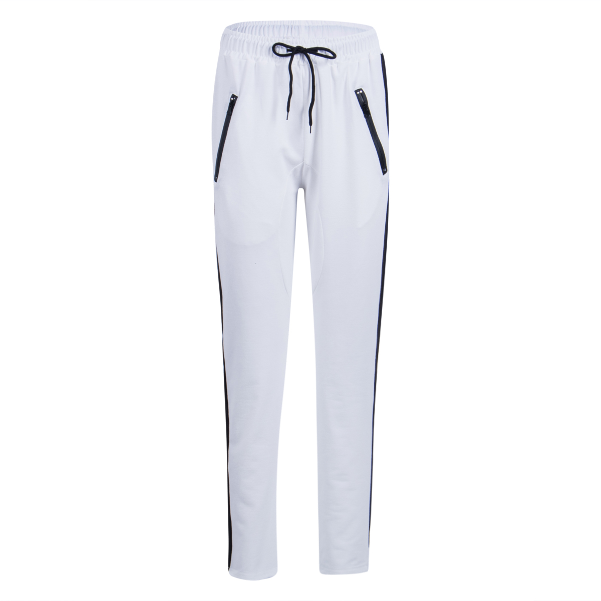 

2019 New Joggers Trackpants Men Slim Fit Pencil Men's Pants Jogging Bandage Fashion Zipper Pockets Biker Streetwear Bottom, Black