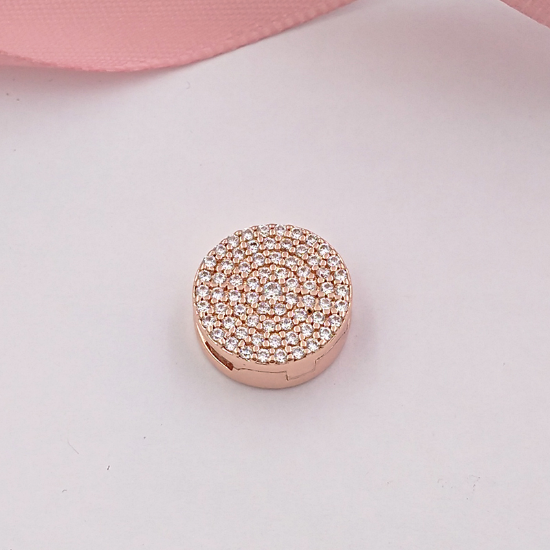 

Authentic 925 Sterling Silver Beads Pandora Reflexions Dazzling Elegance Clip Charm, Pandora Rose & Clear Cz Charms Fits European Pandora St