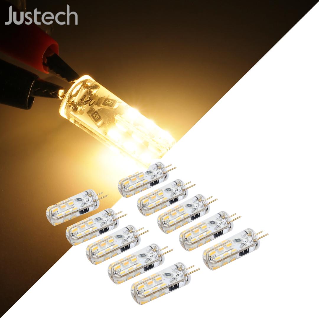 

Justech 10 pcs G4 LED Bulb Replace Halogen Light DC 12V 3014 SMD 24 SMD