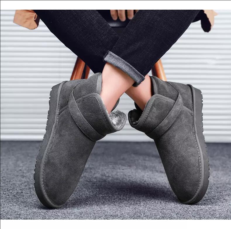 

2020 boots for men women brown chestnut black grey winter booties knee ankle warm boots comfortable high quality flats sneakers 36-45