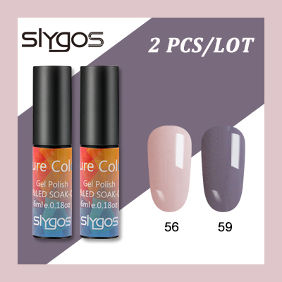 

2 Pcs/Lot SLYGOS 6ml Color Gel Pure Color Nail Polish Pink Purple Blue Mixed Colors Soak off UV Gel Nail For Nails Art DIY, 0134