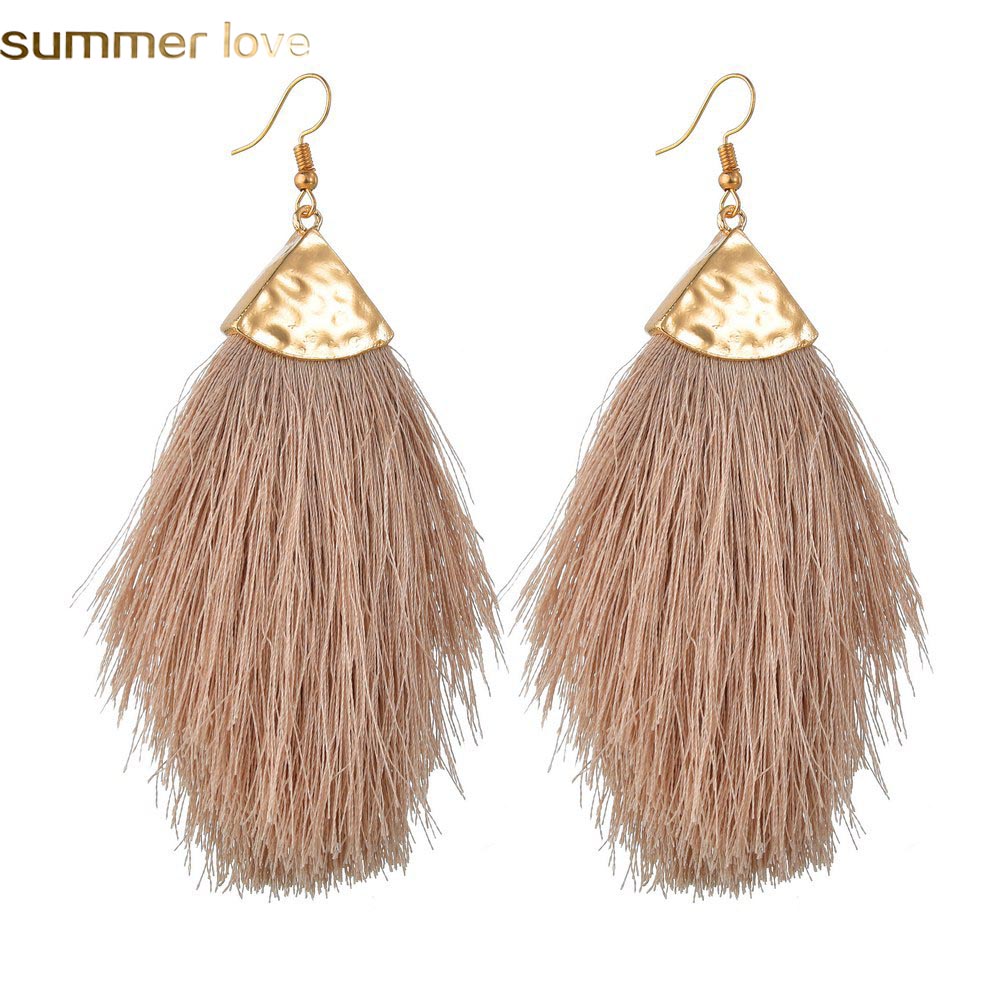 

Bohemian Tassel Earrings For Women Vintage Ethnic Dangle Earring Fashion Jewelry Big Hoop Statement Earrings Girls Female Wedding Gifts