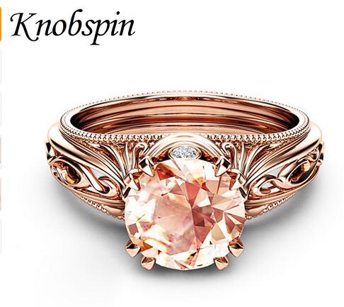 

Fashion Women Party Jewelry Wedding Engagement Rings Plated Rose Gold Color Unique Hollow Design Finger Rings US Size 6-10 anel