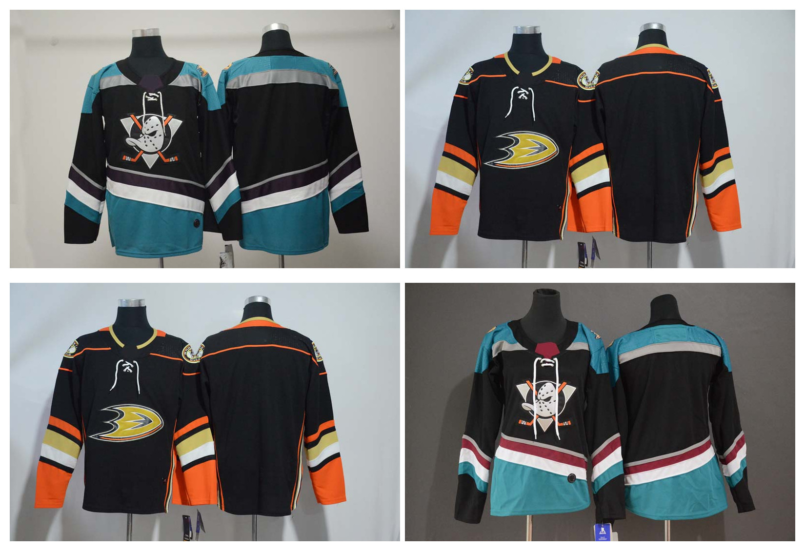 

2019 Anaheim Ducks Jersey Men's Kids Women's Blank No Name Number Black Green Home Away Stitched Hockey Jersey