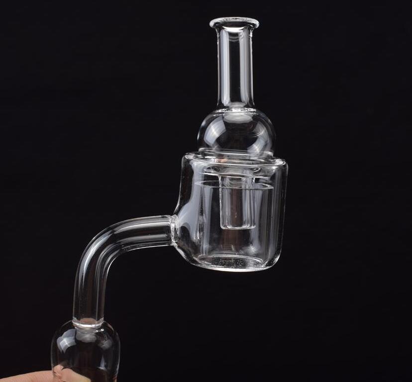 

Set XXL Quartz Thermal Banger Bubble With Quartz carb cap 10/14/18mm Double Tube Quartz Nails Banger For Smoking Pipes glass bongs