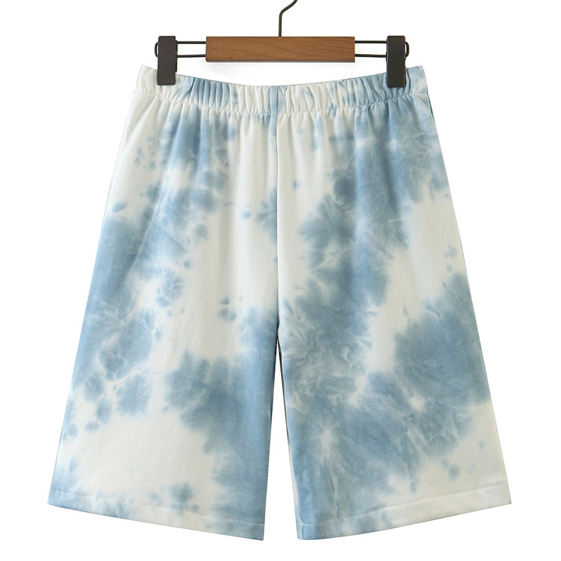 

Elina Beach Style Elastic Waist Shorts Women Fashion Blue White Printed Short Women Elegant Straight Shorts Female Ladies FX, Xlsh6357