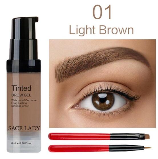 

SACE LADY 6 Colors Henna Eyebrow Gel Waterproof Tint Makeup Brush Set Brown Enhancer Eye Brow Dye Cream Make Up Paint Cosmetic, Color