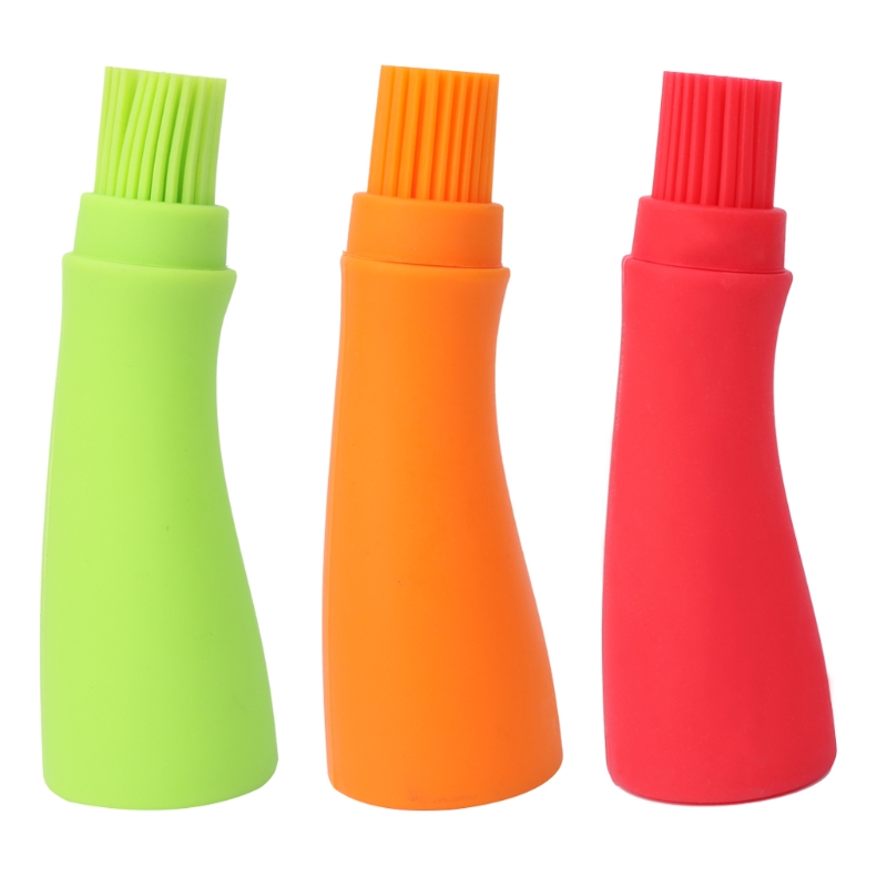 

VFGTERTE Silicone Barbecue Basting Brushes with Oil Bottle 70ml Portable Kitchen Cooking Baking Pancake Camping BBQ Tools, Green