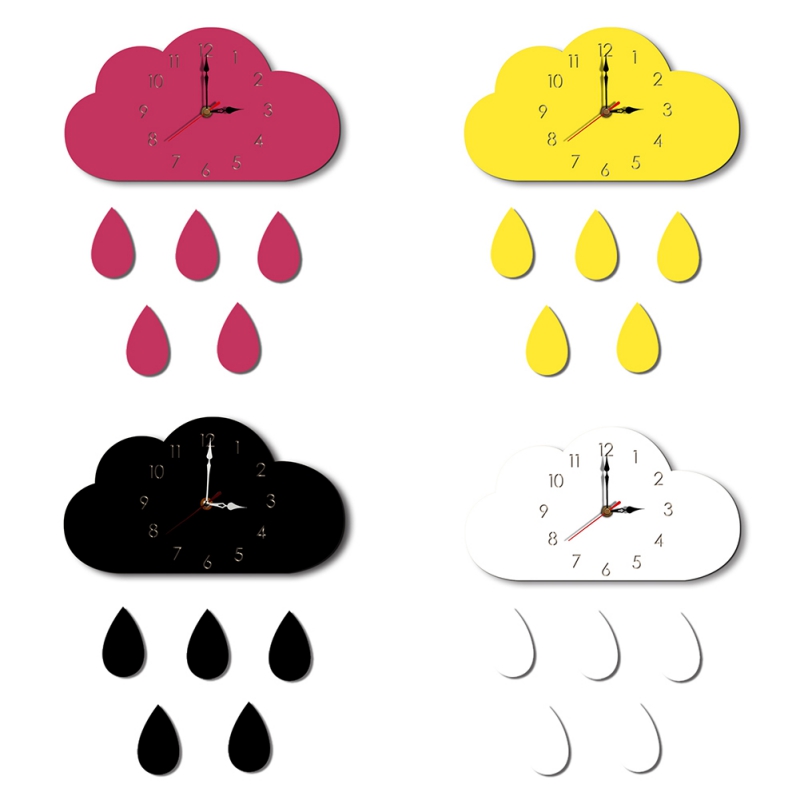 

Clock Wall Decor Clock Raindrop Cloud Shaped Needle Display Hanging Decoration