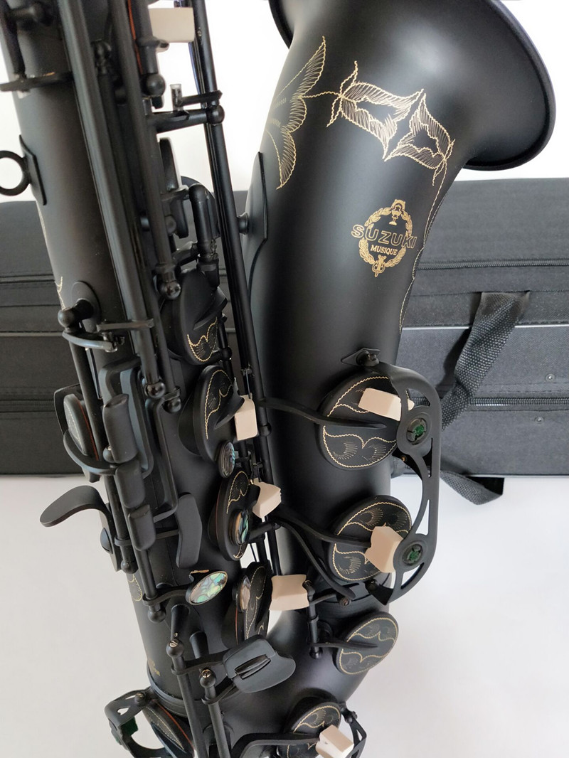 Best Quality Tenor saxophone Japan Suzuki Matt Black Musical instrument professional playing Tenor Sax Free shipping-image-489995360