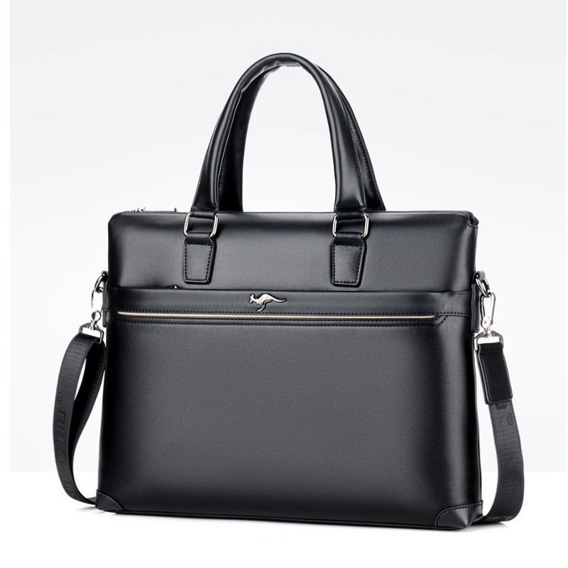 

Men briefcases leisure laptop business Bag quality PU formal work bags large capacity handbag Male handbags, Brown fine