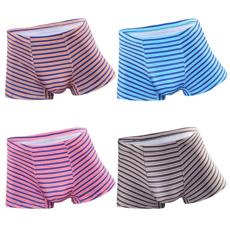 

Man's Cooling Ice Silk Underwear Gentleman's 24 Hours Super Moisture Absorption and Perspiration Boxer Shorts In Striped Colors, Multi