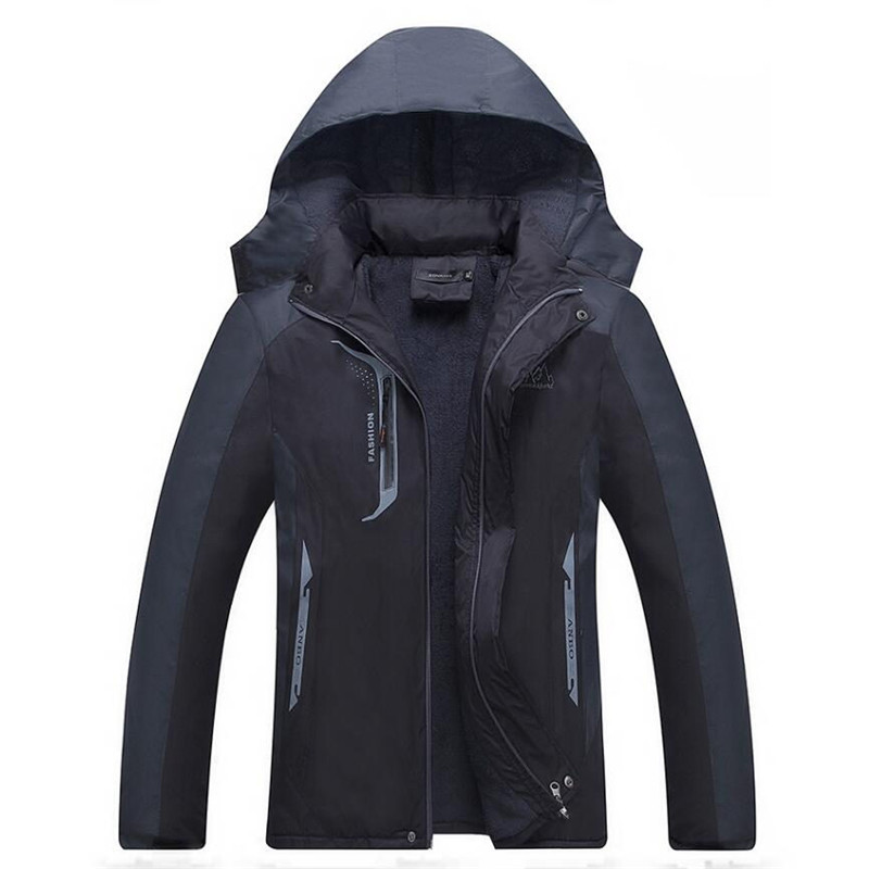 

2019 Hot Moda Com Capuz Homens Casaco de Inverno de Espessura Quente Presente do Pai Dos Homens Jaqueta Inverno Parka, Black