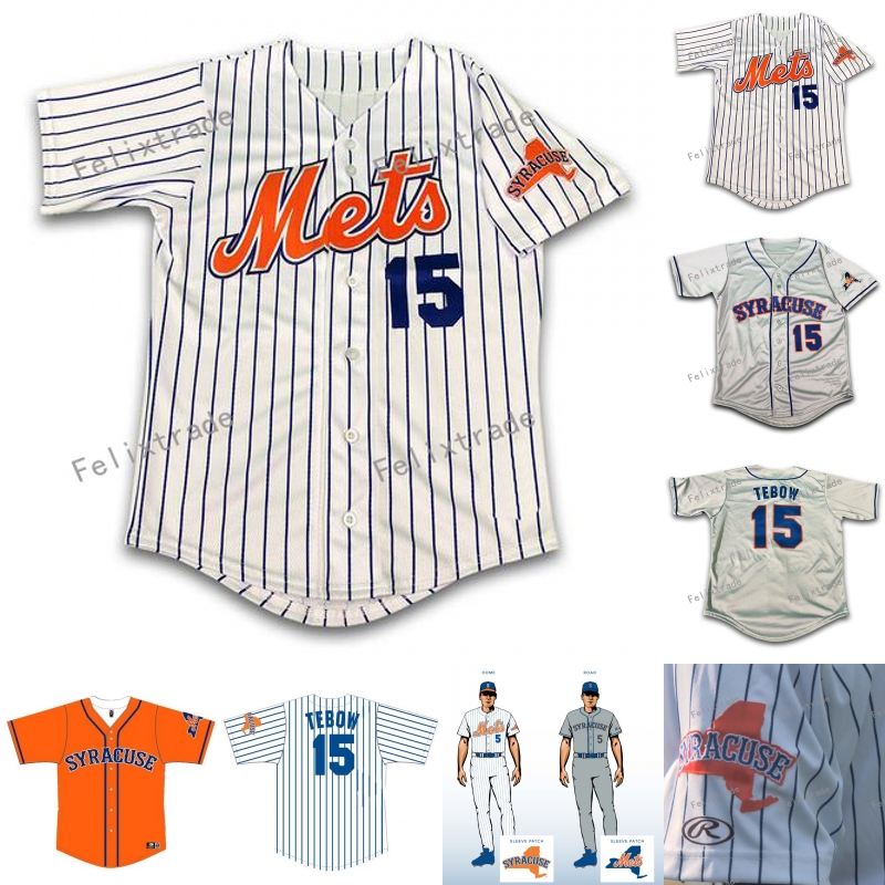 

15 Tim Tebow Syracuse Baseball Jerseys 20 Pete Alonso Jersey Custom Men Women Youth Double Stitched, White strip