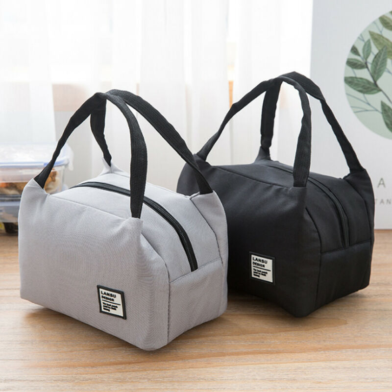 

Lunch Bag for Women Men Thermal Insulated Lunch Box Case Tote Picnic Bag /BY, Black