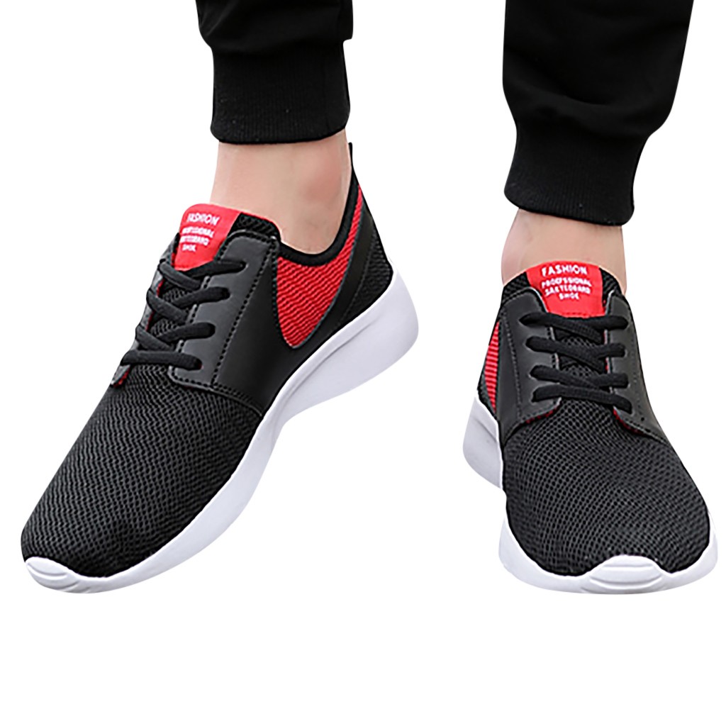 

SAGACE Sneakers Fashion Men Sports Shoes Mesh Breathable Casual Non-Slip Wear-resistant Comfortable Students Running Shoes X1226, Army green