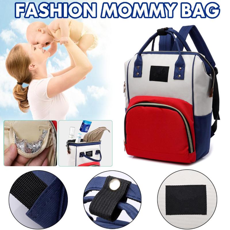 

Fashion Large Capacity Mummy Maternity Nappy Bag Outdoor Mom's Backpack Nursing Bag Mummy Travel Backpack Zippers Baby Care, As pic