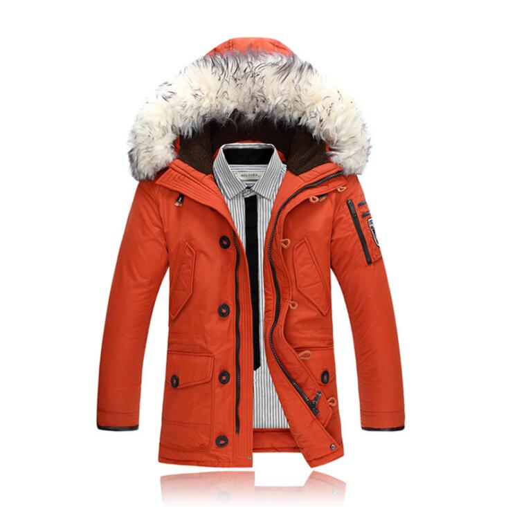 

Men Winter Thick Warm Fur Hooded Long Coat Casual Outdoor Man Down Jacket Parka Fashion Windbreaker Overcoat, Beige