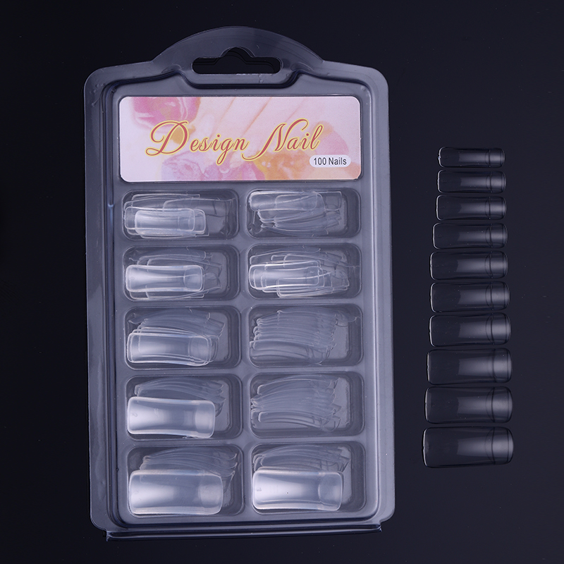 

Nail Art Tips False Nails Half Cover 100Pcs/Box Ultra Thin White Transparent Color Half False Nails Tips DIY Manicure