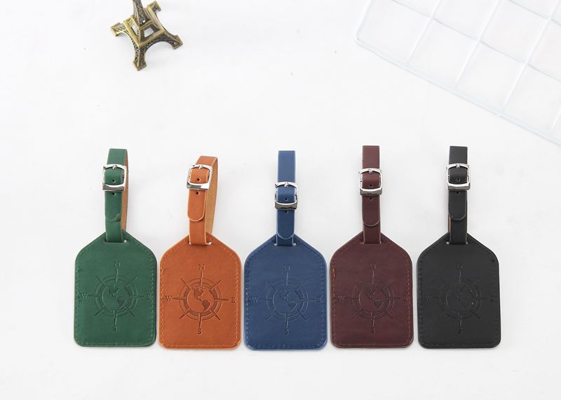 

10pcs Portable Compass Leather Suitcase Luggage Tag Label Bag Pendant Handbag Travel Accessories Name ID Address Tags