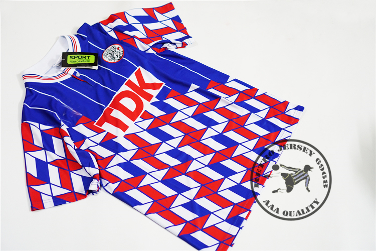 

free shipping ajax 1989 1990 bergkamp vintage soccer jersey, Blue home