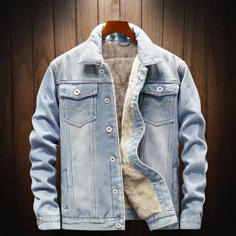

Vintage Stylish 6 Pockets Oversized Jacket Denim Coat Women Lapel Collar Long Sleeve Loose warm Outerwear Chic Tops 2020 New, Light blue