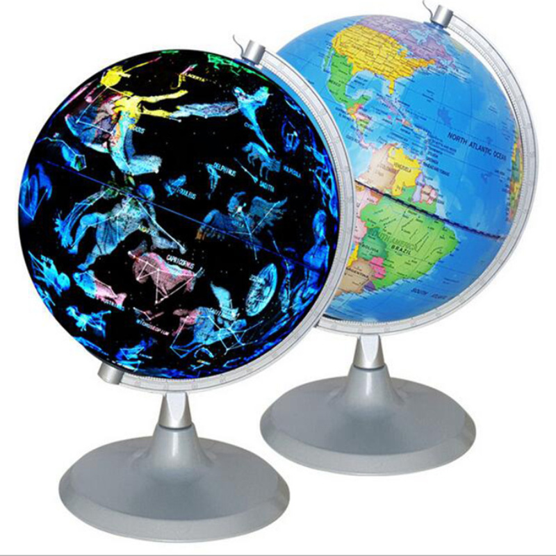 

2-in-1 USB 20cm World Earth Globe Constellation Luminous Rotary Map Geography Educational Toy School Teaching Material Childrens Gift