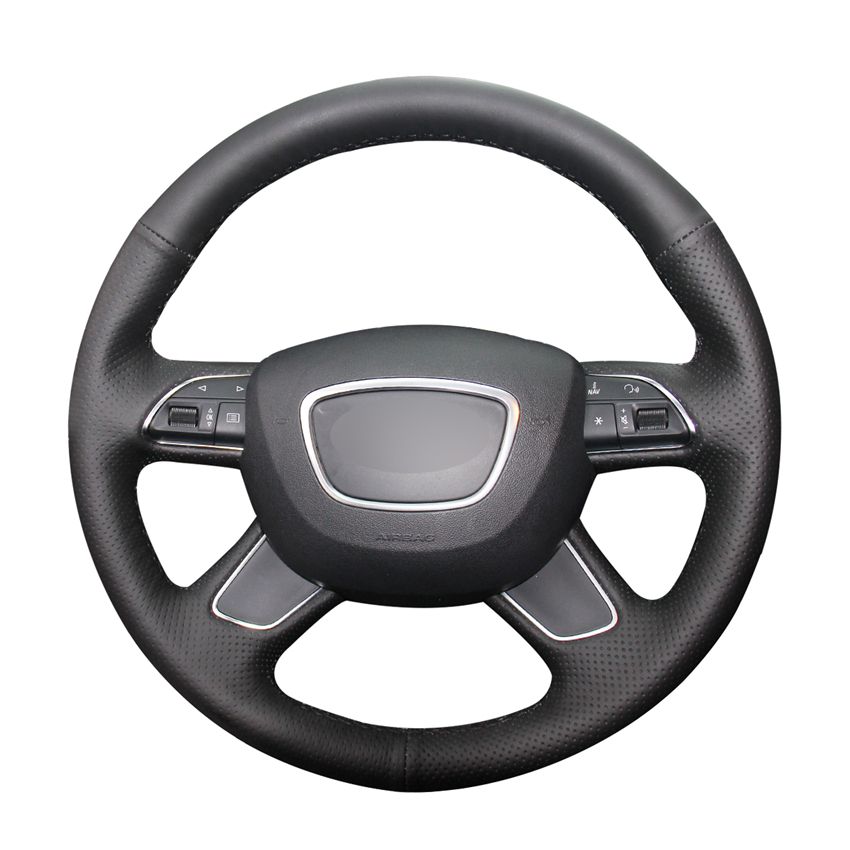 

Hand-stitched PU Artificial Leather Steering Wheel Cover for Audi A4 (B8) A6 (C7) A7 A8 A8 L Allroad Q5 2013-2017 Q7 Accessories