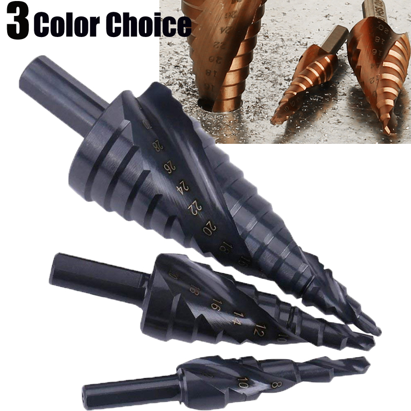

3 Color HSS Step Drill Bit Set Titanium Coated Drilling Power Tools for Metal High Speed Steel Wood Hole Cutter Cone Taper Drill