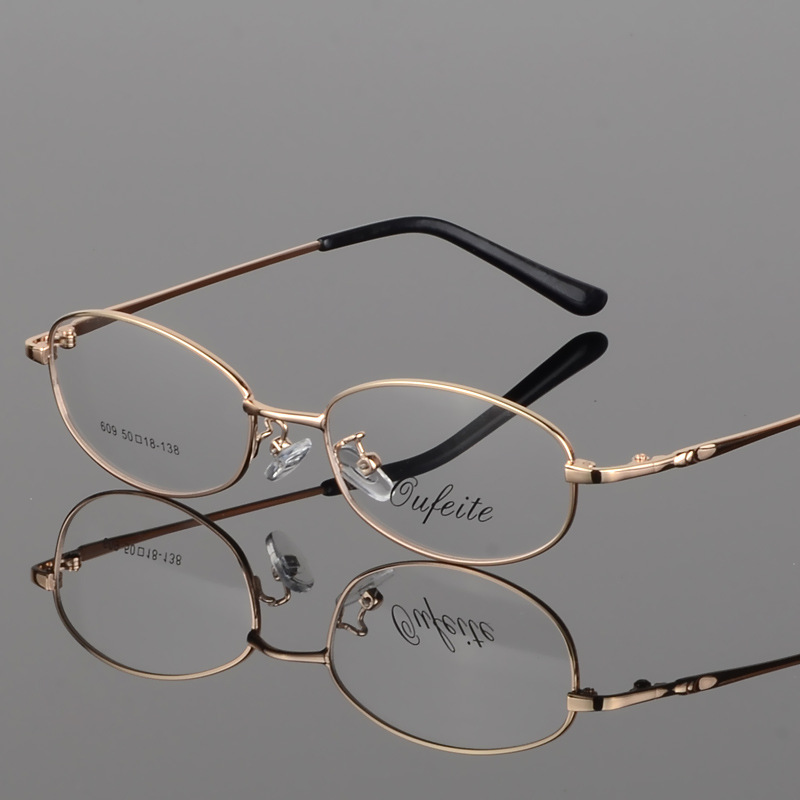 

Wholesale-Women's Business Glasses Frame Metal Full Frame Glasses Titanium Alloy Utra-light Myopia