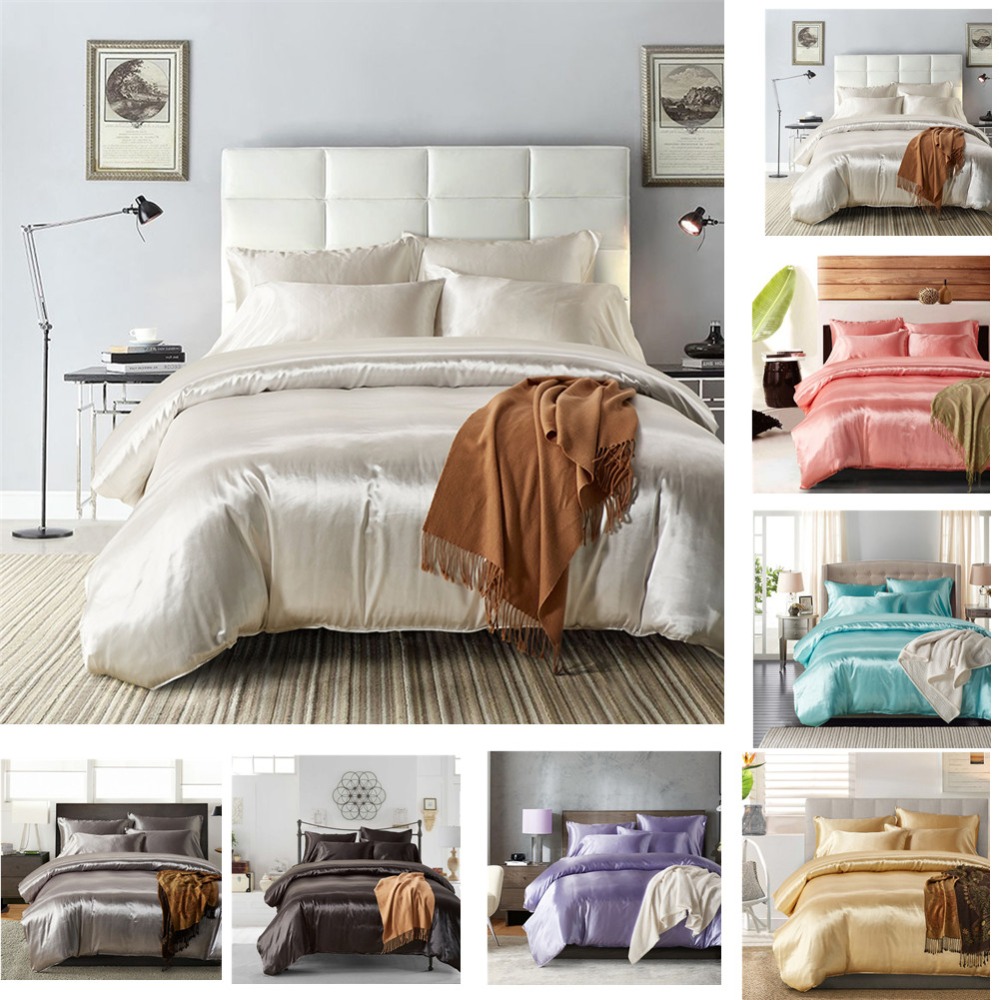 

3pcs/Set Polyester Fiber Bedding Set Solid Color Linens relax Bed Duvet Covers sets With Elastic Band UK&US Size King/Queen, White