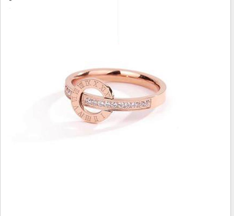 

Titanium steel plated rose gold ring female fashion Korean personalized index ring color gold ring