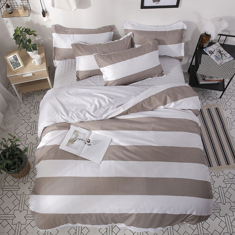 

Geometric Stripe Printed 4pcs Girl Boy Bed Cover Set Duvet Cover Adult Child Bed Sheet Pillowcase Comforter Bedding Set 61016, 2tj-61019-012