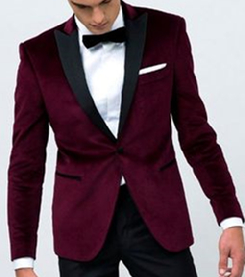 

Fashion Velveteen Groom Tuxedos Peak Lapel Groomsmen Mens Wedding Dress Man Jacket Blazer Prom Dinner 2 Piece Suit(Jacket+Pants+Tie) A85, Same as image