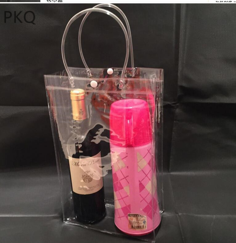 

30pcs Transparent PVC Tote Bag Button Candy Plastic Bag Gift Bags with Handles Thanksgiving Huge Capacity Storage