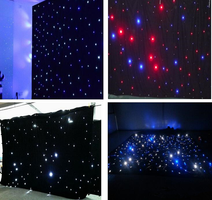 Luxury Blue-White Color LED Star Curtain Wedding Stage Backdrop Cloth With DMX512 Controller For Wedding Decoration Supplies-image-454546856