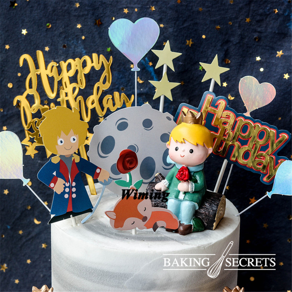 

party decoration cupcake toppers birthday gifts kids cake decorating supplies little prince toys for baby 1 birthday cake topper