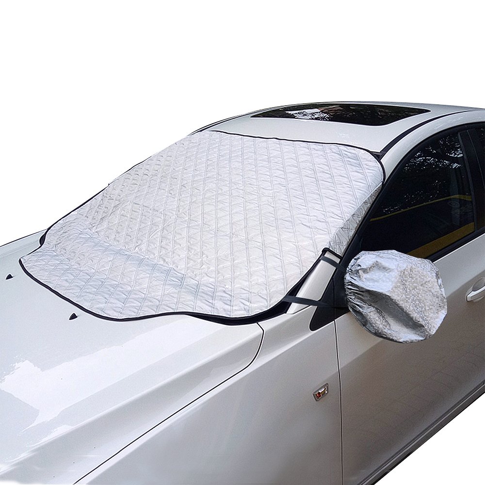 Protection Ext/érieur voiture neige Bloqu/é voiture Couvre neige glace Protecteur pare-soleil avant Pare-brise arri/ère Couverture Bloc Shields couverture pare-brise